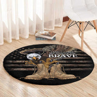 US Memorial Day Round Carpet Land Of The Free Patriotic American Flag Vintage