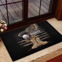 US Memorial Day Rubber Doormat Land Of The Free Patriotic American Flag Vintage