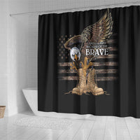 US Memorial Day Shower Curtain Land Of The Free Patriotic American Flag Vintage