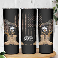 US Memorial Day Skinny Tumbler Land Of The Free Patriotic American Flag Vintage