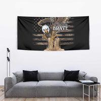 US Memorial Day Tapestry Land Of The Free Patriotic American Flag Vintage