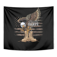US Memorial Day Tapestry Land Of The Free Patriotic American Flag Vintage