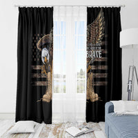 US Memorial Day Window Curtain Land Of The Free Patriotic American Flag Vintage