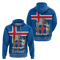 Iceland Hoodie Icelandic Coat Of Arms and Flag - Wonder Print Shop