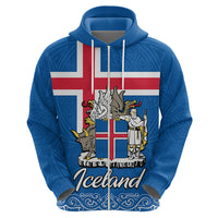 Iceland Hoodie Icelandic Coat Of Arms and Flag - Wonder Print Shop
