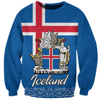 Iceland Sweatshirt Icelandic Coat Of Arms and Flag - Wonder Print Shop