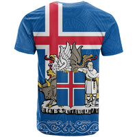 Iceland T Shirt Icelandic Coat Of Arms and Flag - Wonder Print Shop