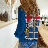 Iceland Women Casual Shirt Icelandic Coat Of Arms and Flag - Wonder Print Shop