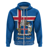 Personalised Iceland Hoodie Icelandic Coat Of Arms and Flag - Wonder Print Shop