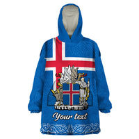 Personalised Iceland Wearable Blanket Hoodie Icelandic Coat Of Arms and Flag - Wonder Print Shop