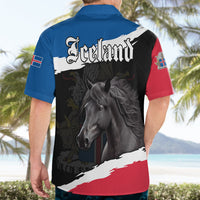 Icelandic Horse Hawaiian Shirt Icelandic Coat of Arm - Black - Wonder Print Shop