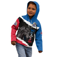 Icelandic Horse Kid Hoodie Icelandic Coat of Arm - Black - Wonder Print Shop