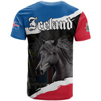 Icelandic Horse T Shirt Icelandic Coat of Arm - Black - Wonder Print Shop