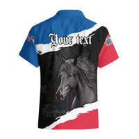 Personalised Icelandic Horse Hawaiian Shirt Icelandic Coat of Arm - Black - Wonder Print Shop