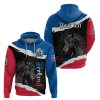 Personalised Icelandic Horse Hoodie Icelandic Coat of Arm - Black - Wonder Print Shop