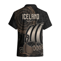 Viking Iceland Coat Of Arms Hawaiian Shirt Viking Norman Ship Crossing The Sea - Wonder Print Shop