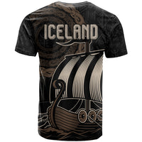 Viking Iceland Coat Of Arms T Shirt Viking Norman Ship Crossing The Sea - Wonder Print Shop