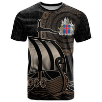 Personalised Viking Iceland T Shirt Norman Ship with Coat Of Arms Crossing The Sea - Wonder Print Shop