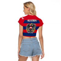 Austria Raglan Cropped T Shirt Austrian Coat Of Arms Minimalist Red Style - Wonder Print Shop