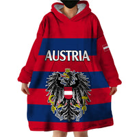 Austria Wearable Blanket Hoodie Austrian Coat Of Arms Minimalist Red Style - Wonder Print Shop