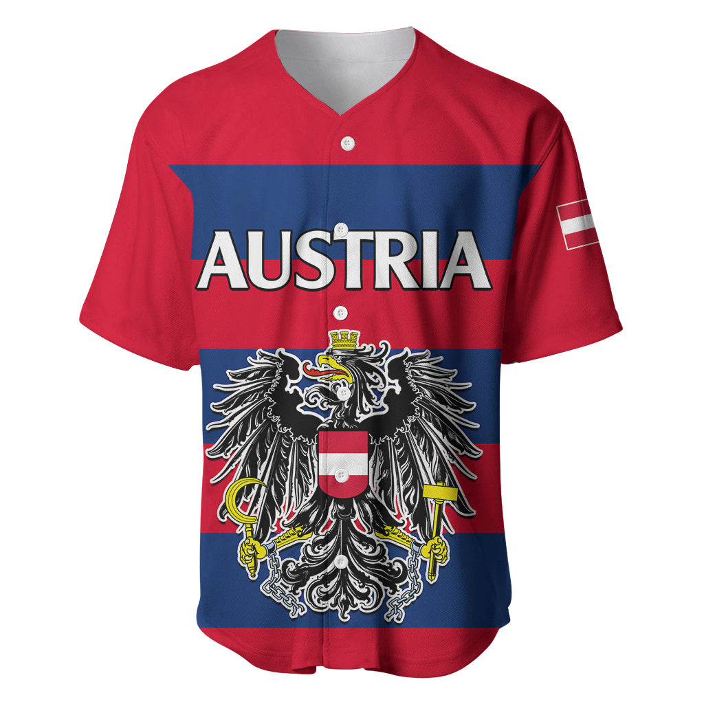 custom-text-and-number-austria-baseball-jersey-austrian-coat-of-arms-minimalist-red-style