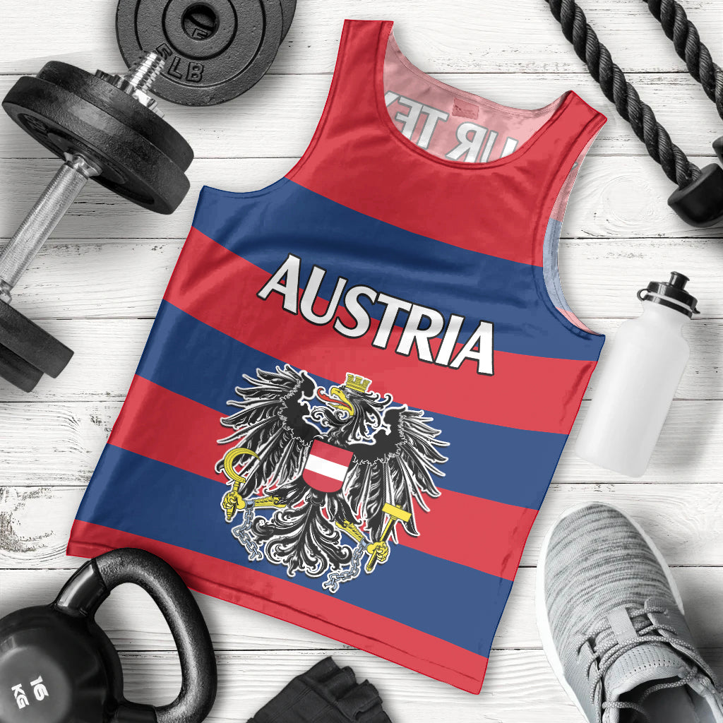 custom-text-and-number-austria-men-tank-top-austrian-coat-of-arms-minimalist-red-style