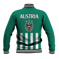 Austria Baseball Jacket Austrian Coat Of Arms Minimalist Green Style No1 LT9 - Wonder Print Shop