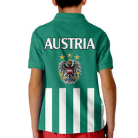 Austria Polo Shirt for Kid Austrian Coat Of Arms Minimalist Green Style No1 - Wonder Print Shop