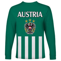 Austria Long Sleeve Shirt Austrian Coat Of Arms Minimalist Green Style No1 - Wonder Print Shop