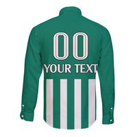 (Custom Text And Number) Austria Long Sleeve Button Shirt Austrian Coat Of Arms Minimalist Green Style No1 - Wonder Print Shop