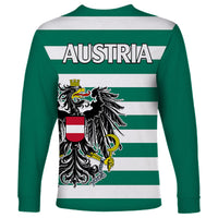 Austria Long Sleeve Shirt Austrian Coat Of Arms Minimalist Green Style No2 - Wonder Print Shop