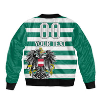 (Custom Text And Number) Austria Bomber Jacket Austrian Coat Of Arms Minimalist Green Style No2 LT9 - Wonder Print Shop