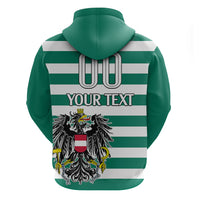 (Custom Text And Number) Austria Hoodie Austrian Coat Of Arms Minimalist Green Style No2 - Wonder Print Shop