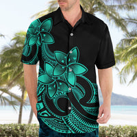 Polynesian Pride Plumeria Flowers Hawaiian Shirt Polynesian Tribal Aqua Vibe - Wonder Print Shop