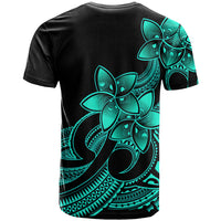 Polynesian Pride Plumeria Flowers T Shirt Polynesian Tribal Aqua Vibe - Wonder Print Shop