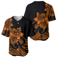Polynesian Pride Plumeria Flowers Baseball Jersey Polynesian Tribal Gold Vibe LT9 - Wonder Print Shop