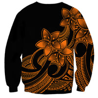Polynesian Pride Plumeria Flowers Sweatshirt Polynesian Tribal Gold Vibe - Wonder Print Shop