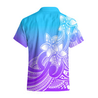 Polynesian Pride Plumeria Flowers Hawaiian Shirt Polynesian Tribal Gradient Purple - Wonder Print Shop