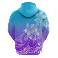 Polynesian Pride Plumeria Flowers Hoodie Polynesian Tribal Gradient Purple - Wonder Print Shop