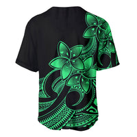 Polynesian Pride Plumeria Flowers Baseball Jersey Polynesian Tribal Green Vibe LT9 - Wonder Print Shop