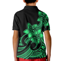 Polynesian Pride Plumeria Flowers Kid Polo Shirt Polynesian Tribal Green Vibe - Wonder Print Shop