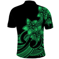 Polynesian Pride Plumeria Flowers Polo Shirt Polynesian Tribal Green Vibe - Wonder Print Shop