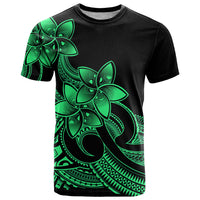 Polynesian Pride Plumeria Flowers T Shirt Polynesian Tribal Green Vibe - Wonder Print Shop