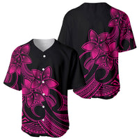 Polynesian Pride Plumeria Flowers Baseball Jersey Polynesian Tribal Pink Vibe LT9 - Wonder Print Shop