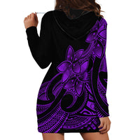 Polynesian Pride Plumeria Flowers Hoodie Dress Polynesian Tribal Purple Vibe - Wonder Print Shop
