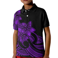 Polynesian Pride Plumeria Flowers Kid Polo Shirt Polynesian Tribal Purple Vibe - Wonder Print Shop