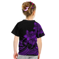 Polynesian Pride Plumeria Flowers Kid T Shirt Polynesian Tribal Purple Vibe - Wonder Print Shop