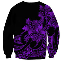 Polynesian Pride Plumeria Flowers Sweatshirt Polynesian Tribal Purple Vibe - Wonder Print Shop