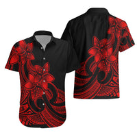 Polynesian Pride Plumeria Flowers Hawaiian Shirt Polynesian Tribal Red Vibe - Wonder Print Shop