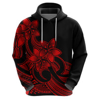 Polynesian Pride Plumeria Flowers Hoodie Polynesian Tribal Red Vibe - Wonder Print Shop